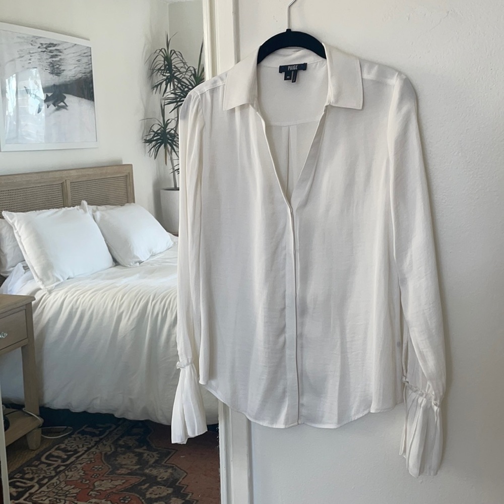 Paige silk white blouse xs
